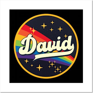 David // Rainbow In Space Vintage Style Posters and Art